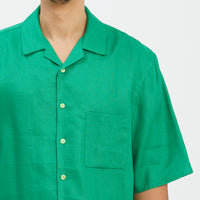 Aloha Shirt - Kelly Green Linen / Rayon