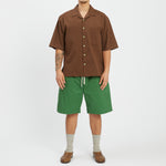 Aloha Shirt - Brown Puckered Cotton