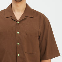 Aloha Shirt - Brown Puckered Cotton