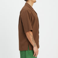 Aloha Shirt - Brown Puckered Cotton