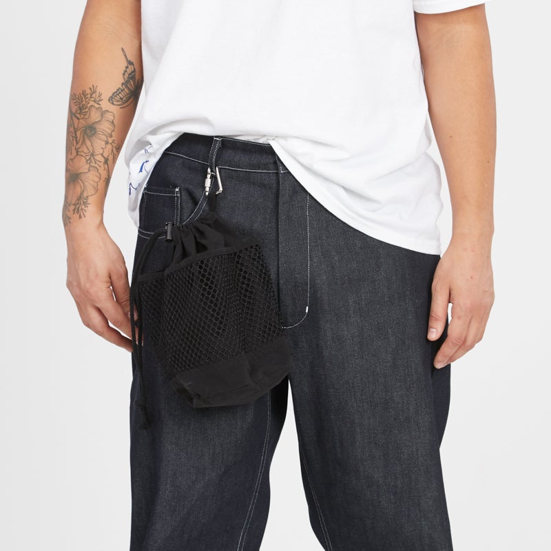 Chalk Bag - Black Waxed Cotton/Nylon