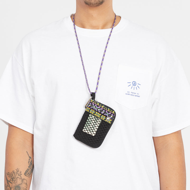 Wallet Necklace - Black Waxed Cotton/Nylon