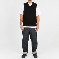 Sweater Vest - Black Cotton