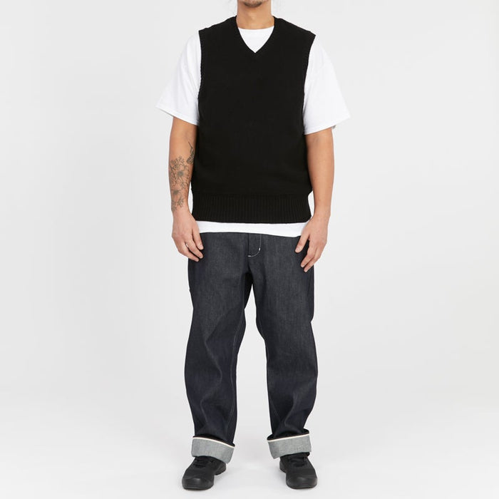 Sweater Vest - Black Cotton