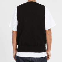 Sweater Vest - Black Cotton