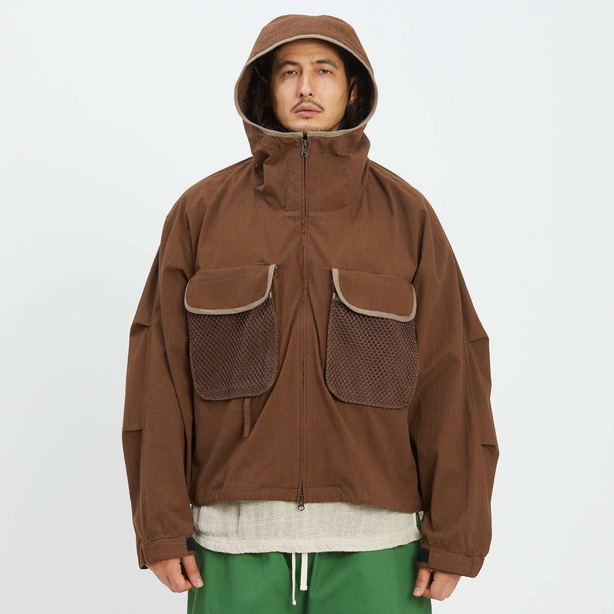 Wading Jacket - Brown Puckered Cotton