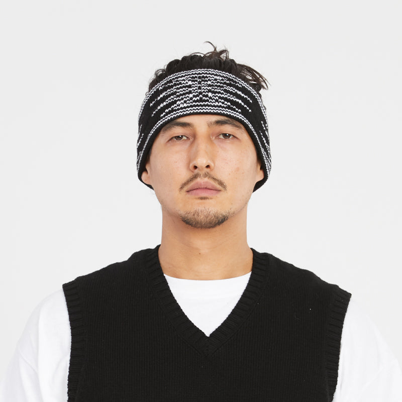 Sunburst Headband - Black & White Cotton