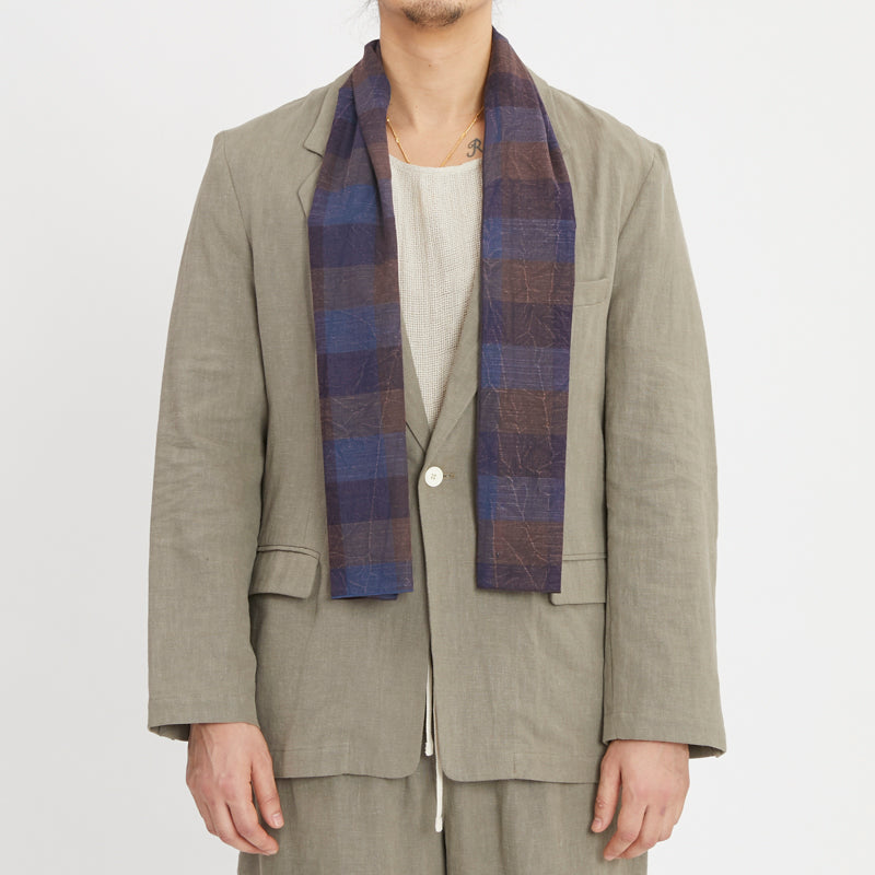 Spring Scarf - Blue & Purple Plaid