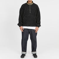 Half Zip Fleece - Black Wool Pile (Natural Speckle)