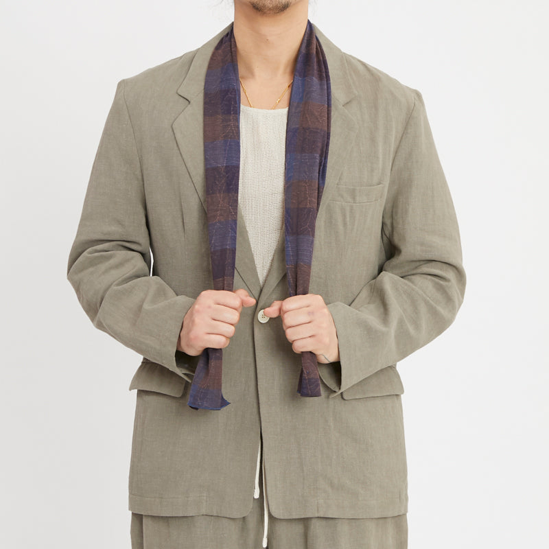 Spring Scarf - Blue & Purple Plaid