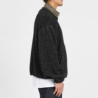 Half Zip Fleece - Black Wool Pile (Natural Speckle)