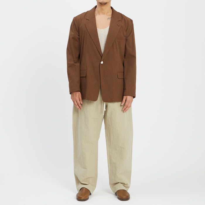 Julian Blazer - Brown Puckered Cotton