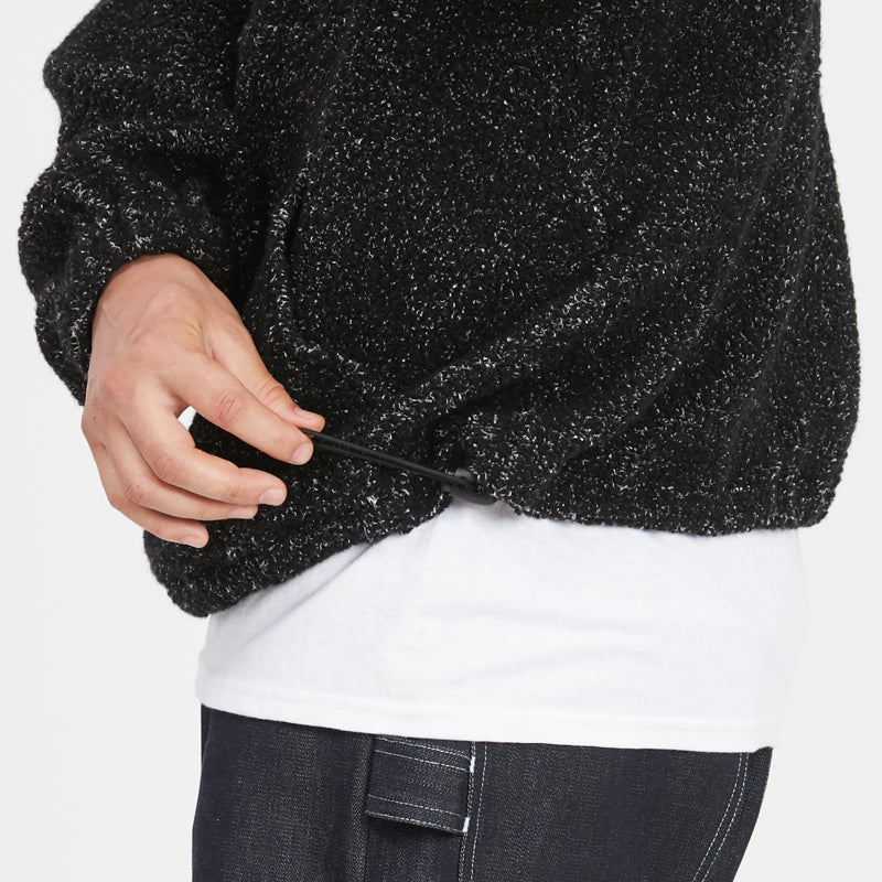 Half Zip Fleece - Black Wool Pile (Natural Speckle)