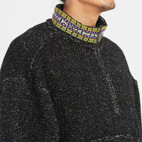 Half Zip Fleece - Black Wool Pile (Natural Speckle)