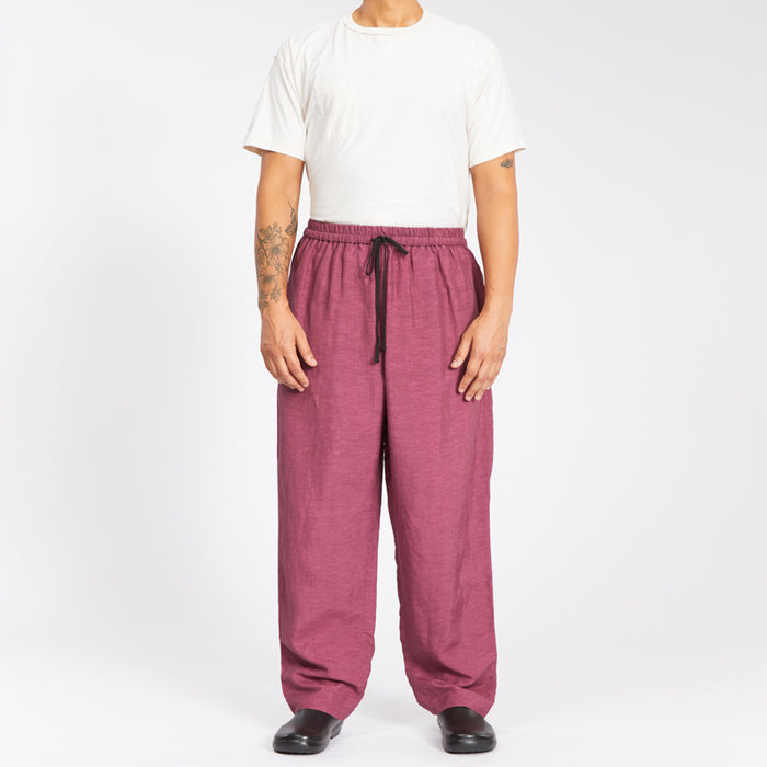 Bronco Pant - Magenta Viscose/Linen