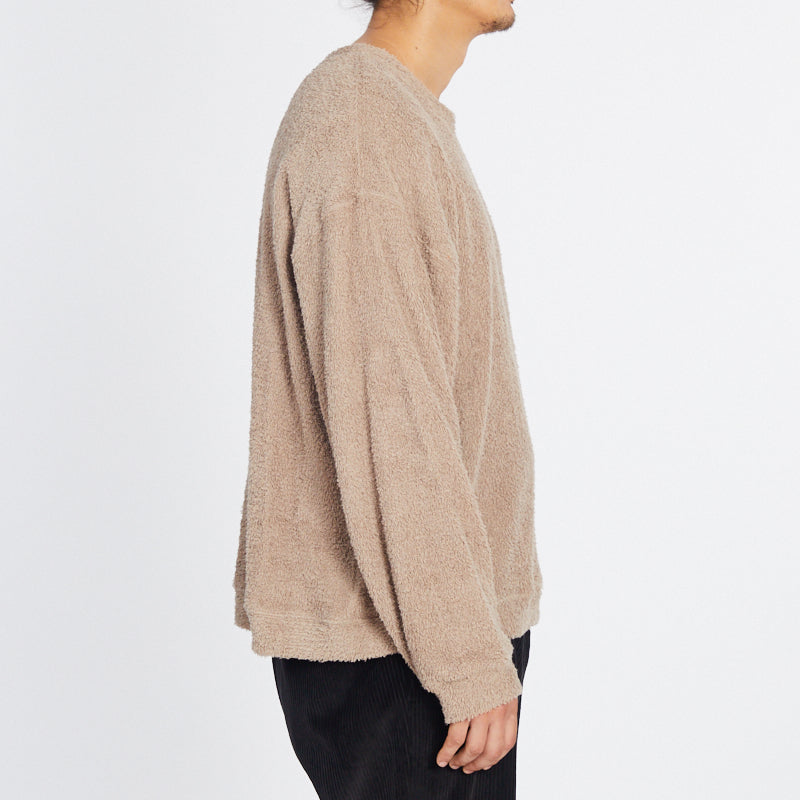 Reversible Pile Crewneck Sweatshirt - Taupe