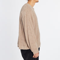 Reversible Pile Crewneck Sweatshirt - Taupe