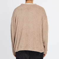 Reversible Pile Crewneck Sweatshirt - Taupe