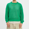 Open Knit Sweater - Kelly Green Cotton