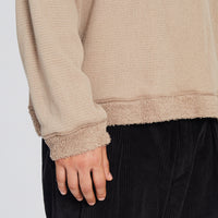 Reversible Pile Crewneck Sweatshirt - Taupe
