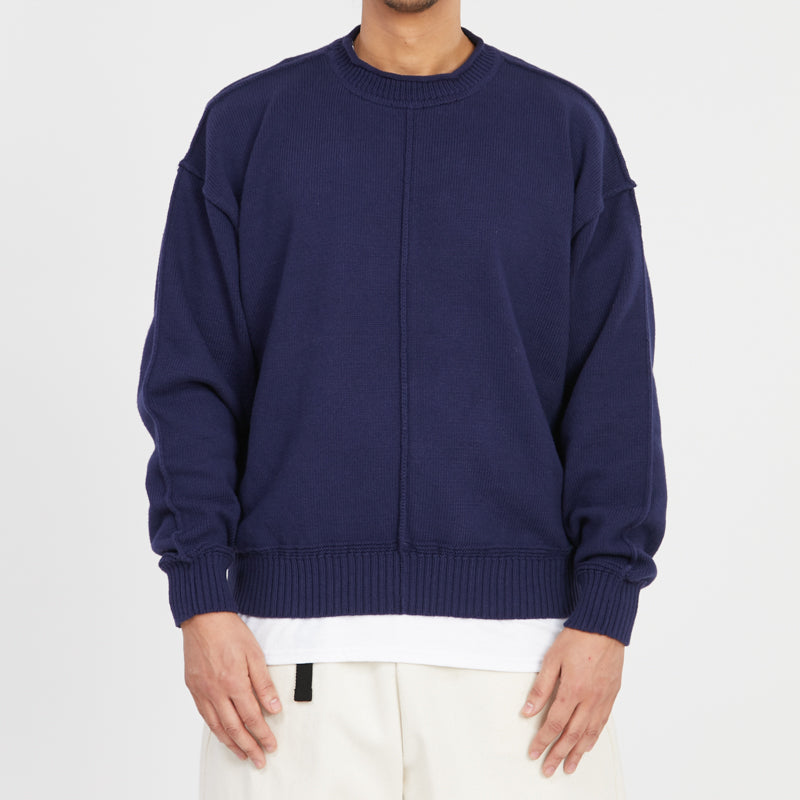Wharf Sweater - Navy Cotton