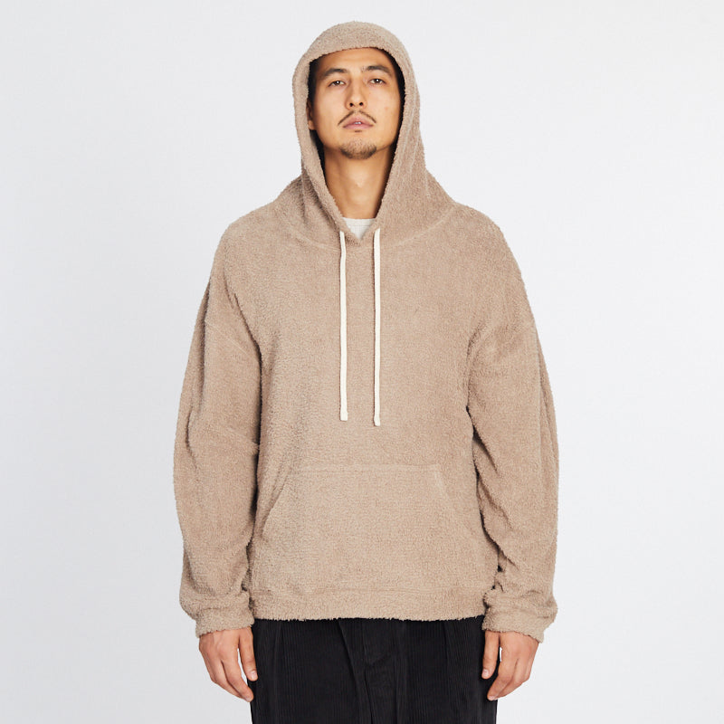 Reversible Pile Hoodie - Taupe