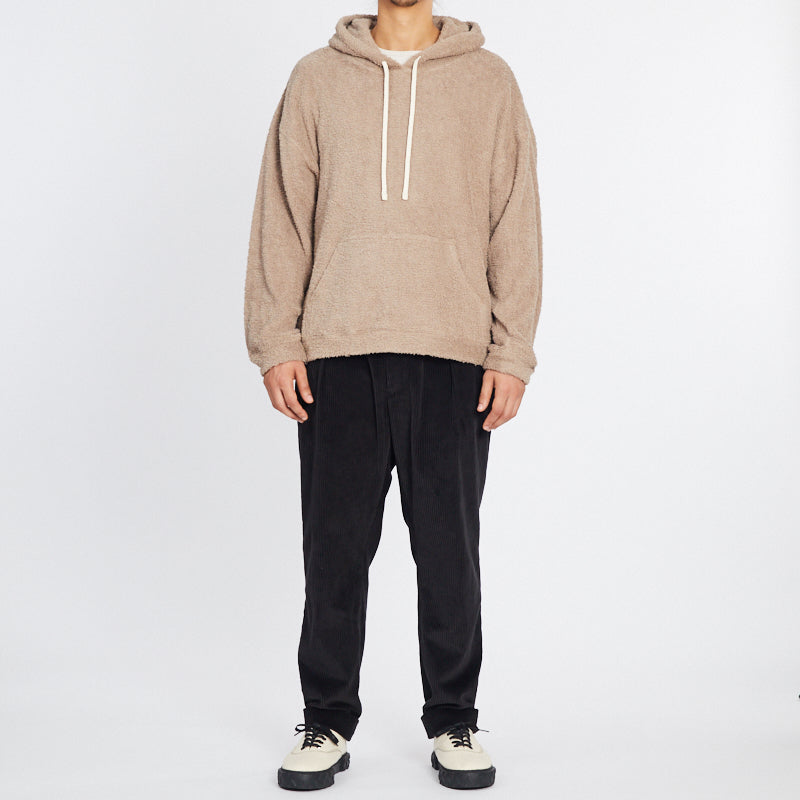 Reversible Pile Hoodie - Taupe