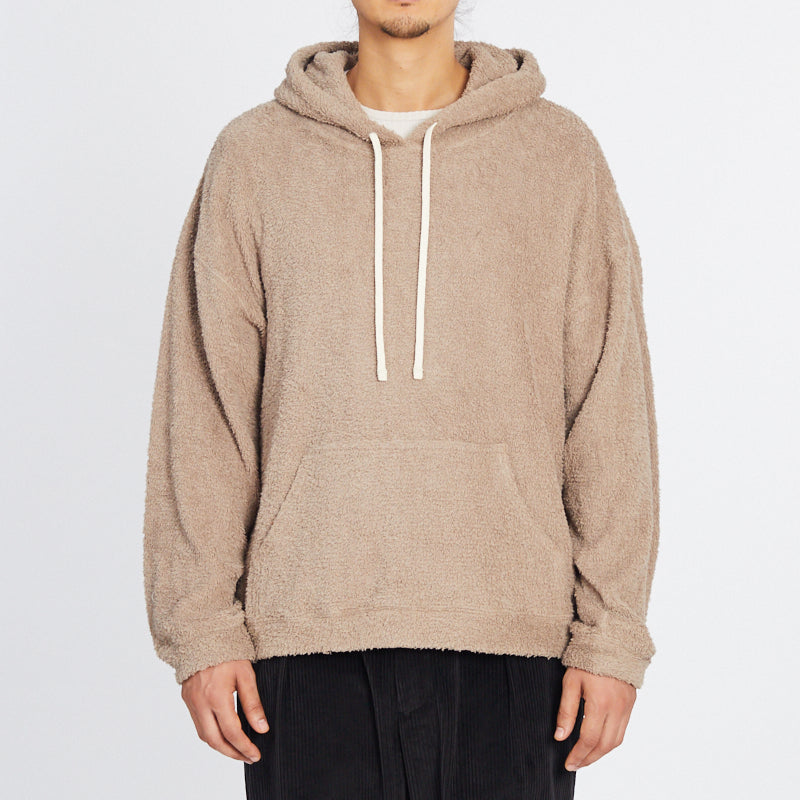 Reversible Pile Hoodie - Taupe