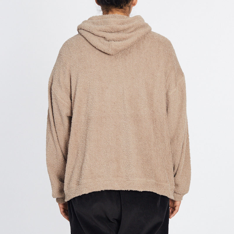 Reversible Pile Hoodie - Taupe