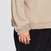 Reversible Pile Hoodie - Taupe
