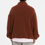 Half Zip Fleece - Brown Wool Pile (Magenta Speckle)