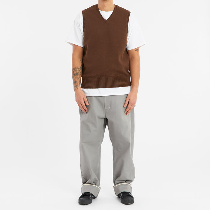 Sweater Vest - Brown Cotton