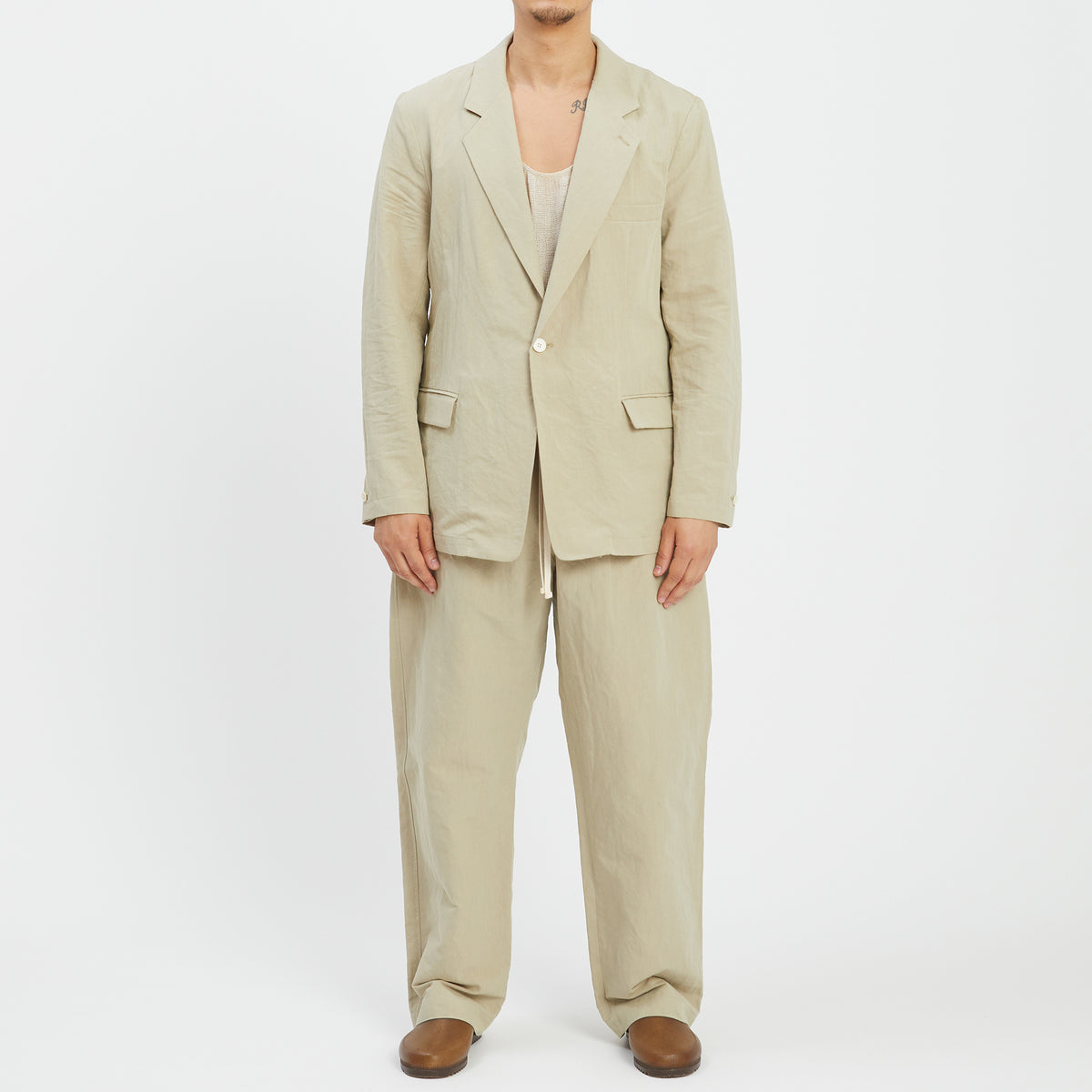 Julian Blazer - Beige Linen/Cotton