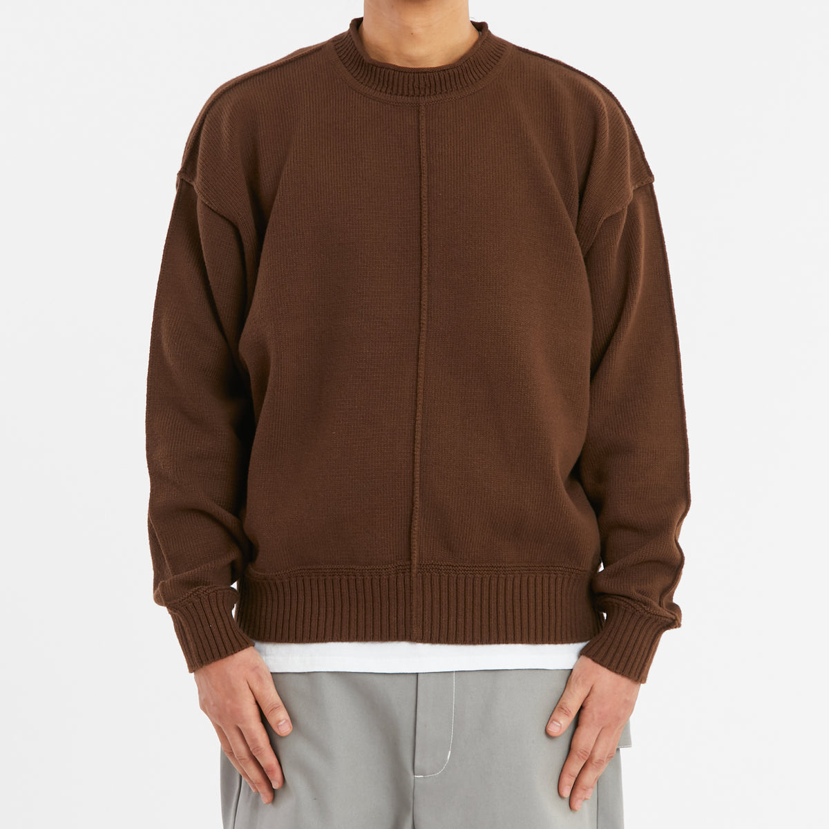 Wharf Sweater - Brown Cotton