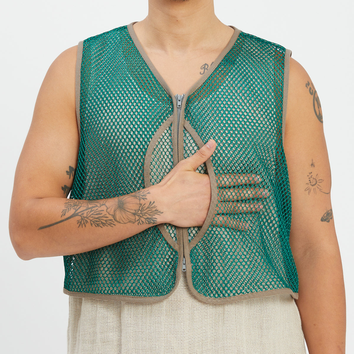 Trapper Vest - Green Mesh