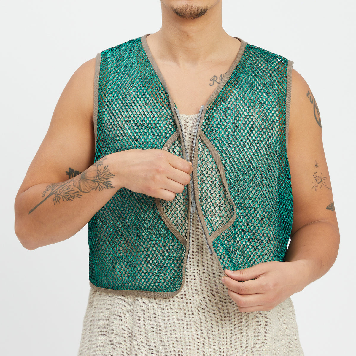Trapper Vest - Green Mesh