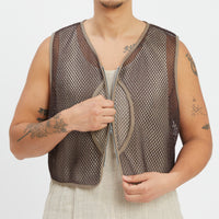 Trapper Vest - Brown Mesh