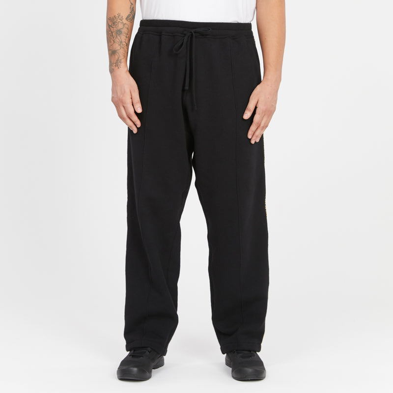 Saunter Pant - Black Cotton Fleece w/ Decorative Trim