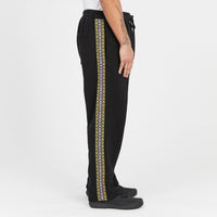 Saunter Pant - Black Cotton Fleece w/ Decorative Trim