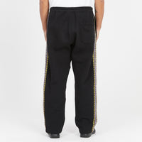 Saunter Pant - Black Cotton Fleece w/ Decorative Trim