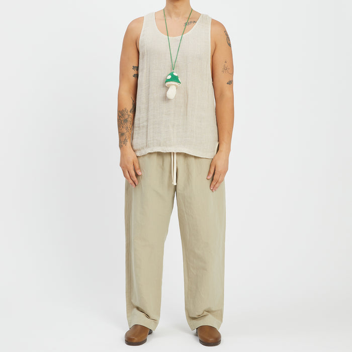 Medium Mushroom Keychain/Necklace – Green Cotton