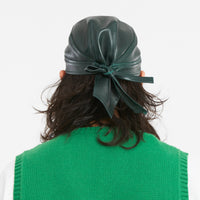 Skull Cap – Dark Green Leather