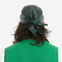 Skull Cap – Dark Green Leather