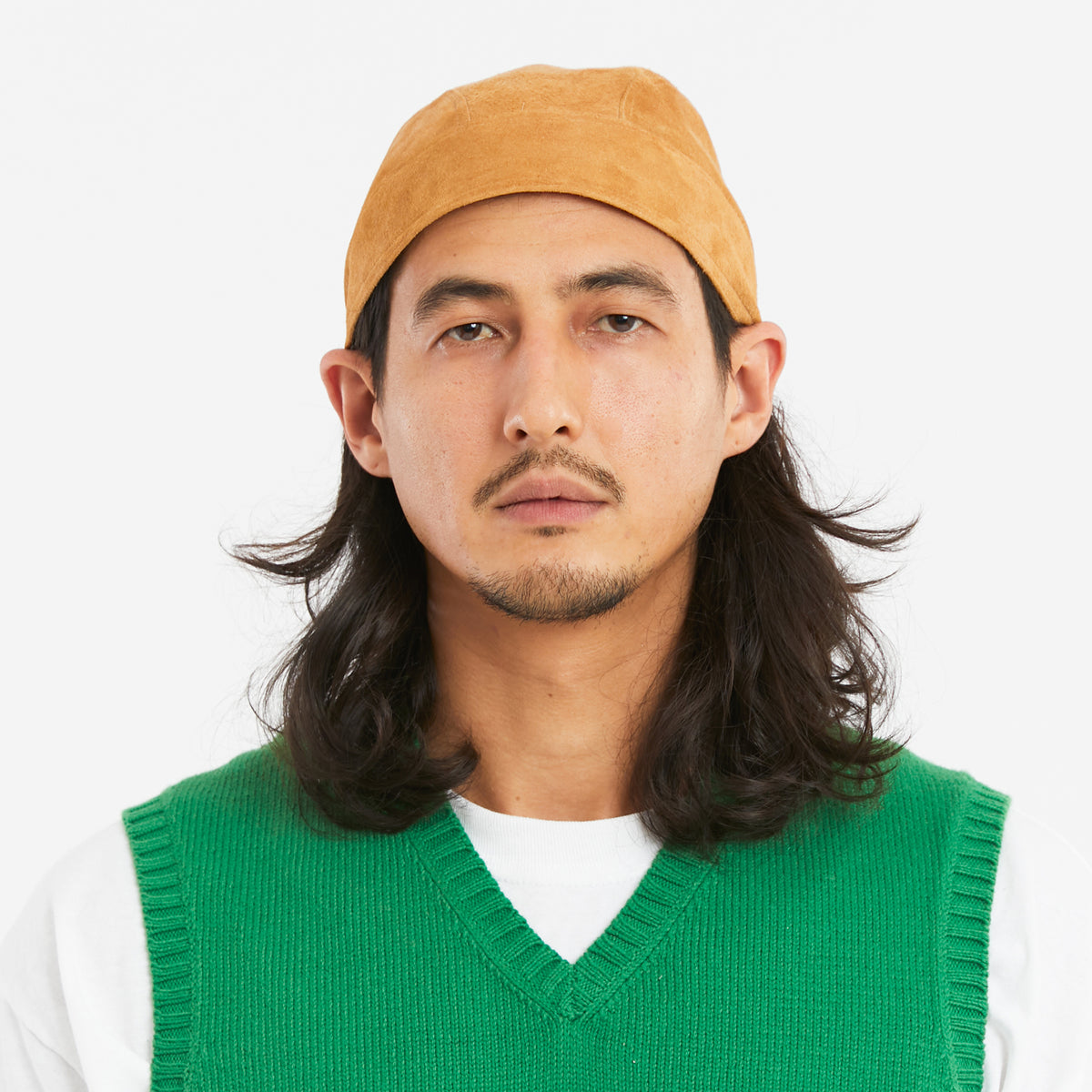 Skull Cap – Tan Suede Leather