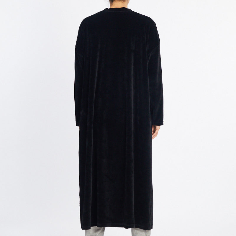 Velour Long Tunic - Black