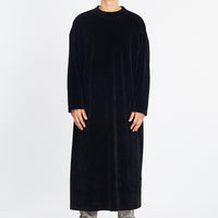 Velour Long Tunic - Black