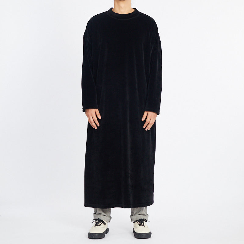 Velour Long Tunic - Black