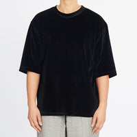 Velour Short Sleeve T-Shirt - Black