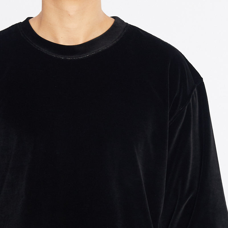 Velour Short Sleeve T-Shirt - Black