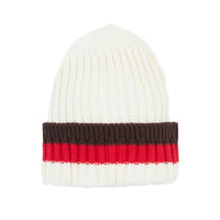 Watch Cap II - Natural w/ Brown & Red Stripe Cotton